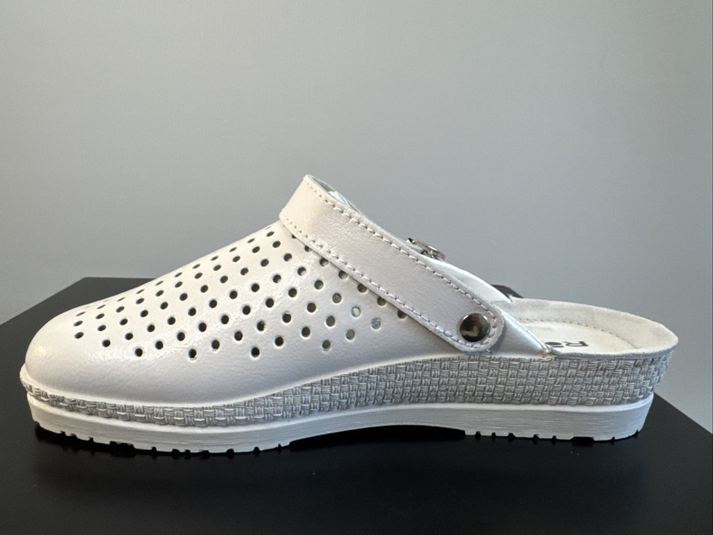 Rohde Herren Pantolette Gr. 40 Weiß Pantoffel Weite G 1514