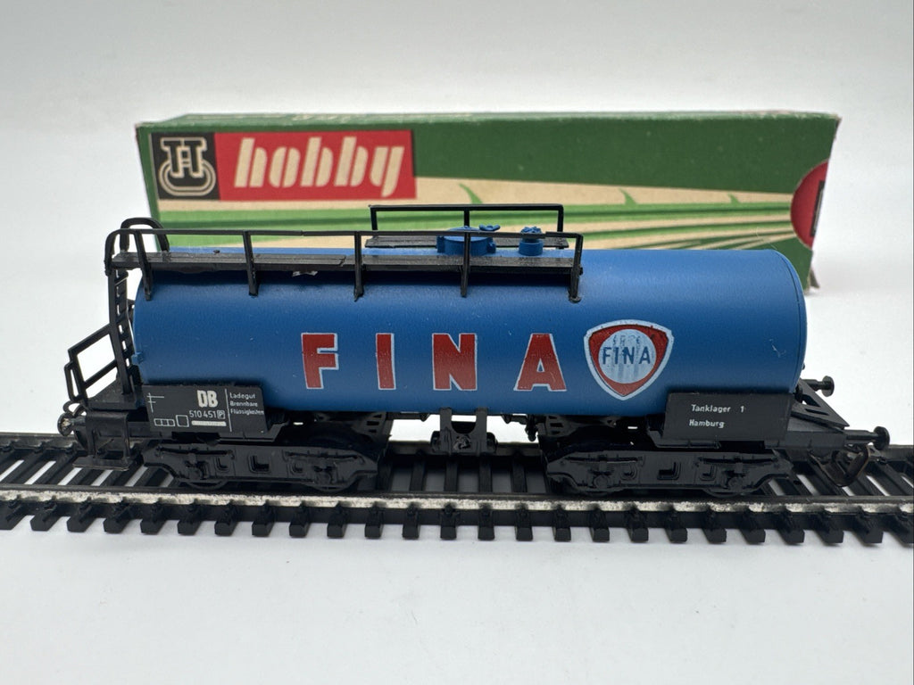 Spur TT DDR BTTB 5411 Kesselwagen FINA blau 4-achsig Güterwagen TOP&OVP Zeuke