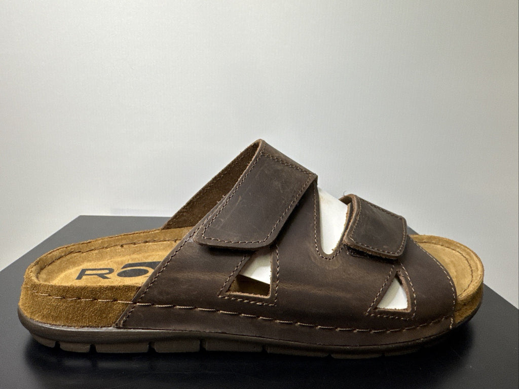 Rohde Herren Pantoletten Gr.45 Hausschuhe Sandale 5914 Mocca