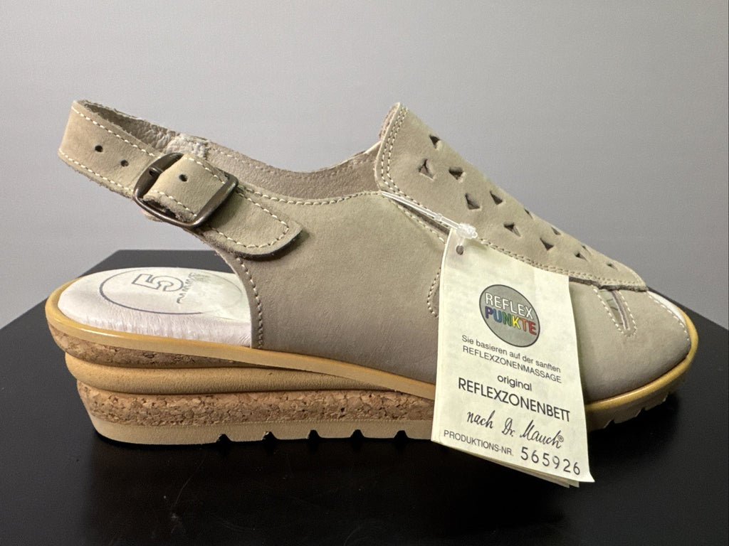 Reflex Punkte Damenschuh Gr. 37 Sandale Beige 