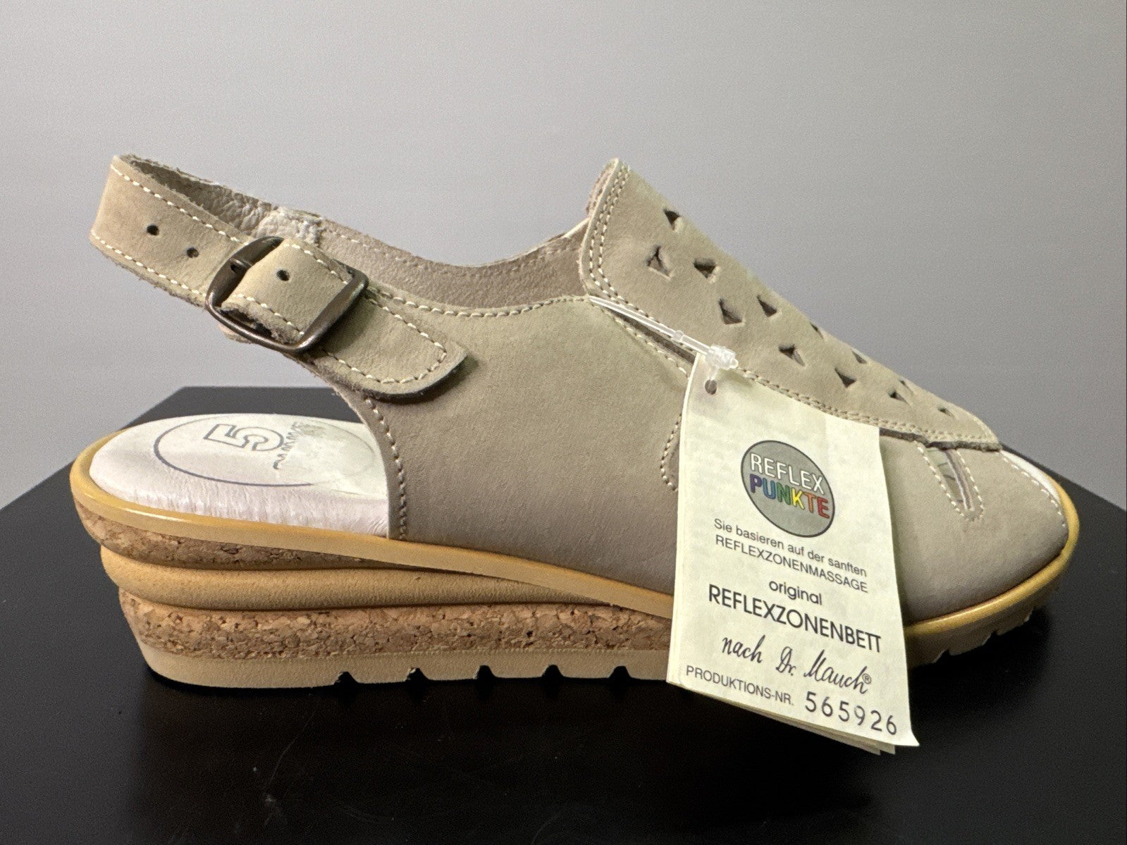 Reflex Punkte Damenschuh Gr. 37 Sandale Beige 