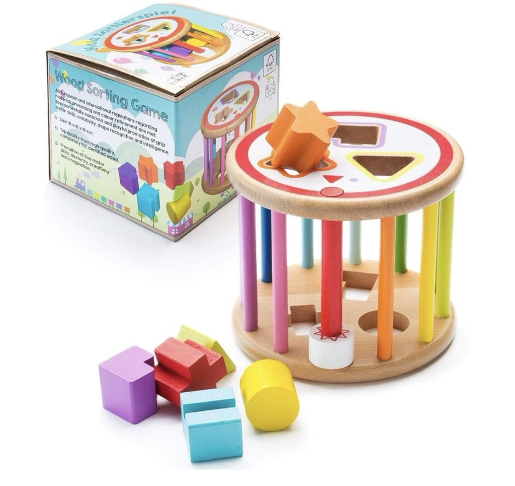 All Kids United Baby Lernspielzeug Sortierspiel Holzformen-Rollensortierwürfel 