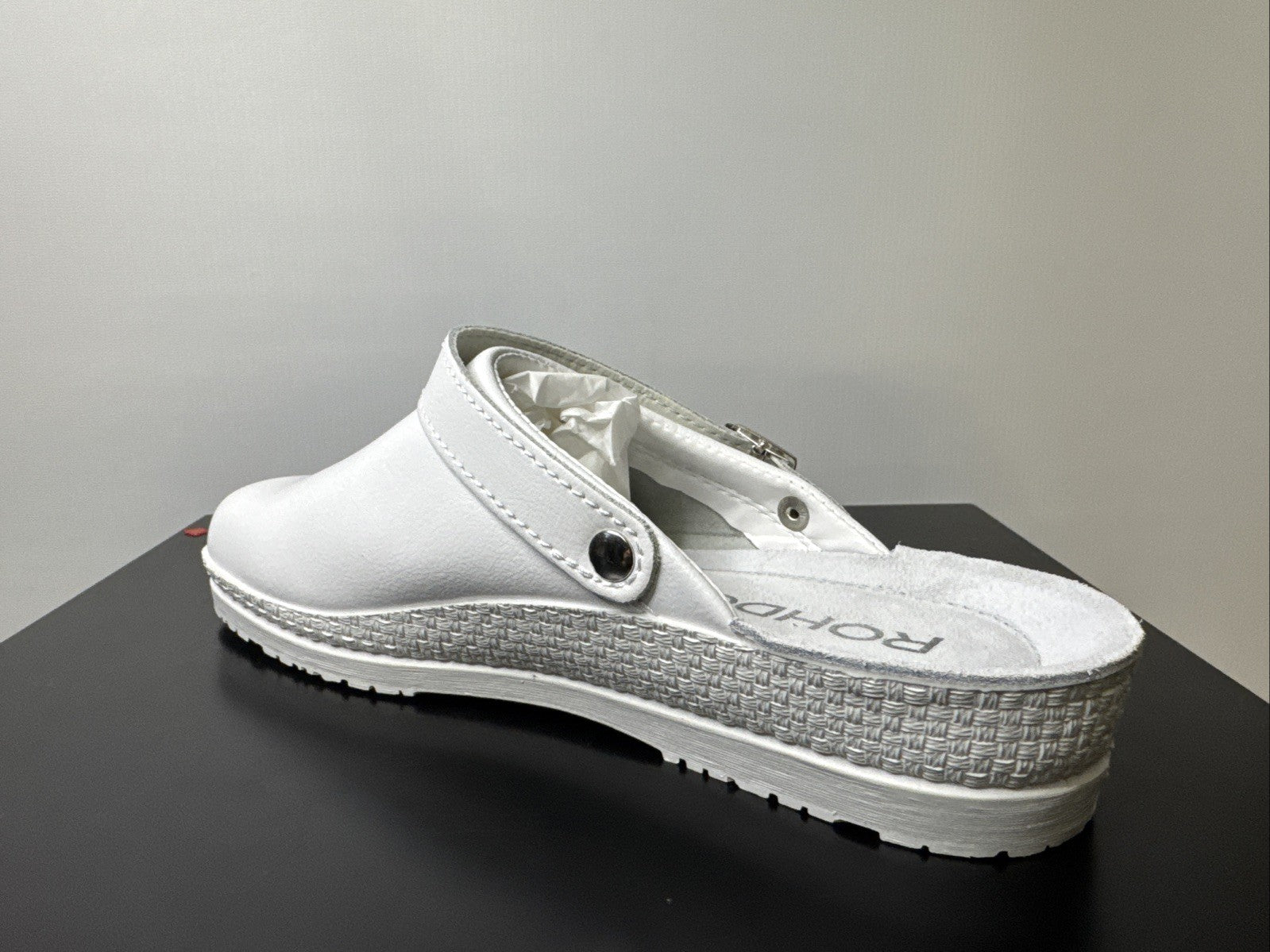 Rohde Herren Pantolette Gr. 39 Weiß Pantoffel 1518