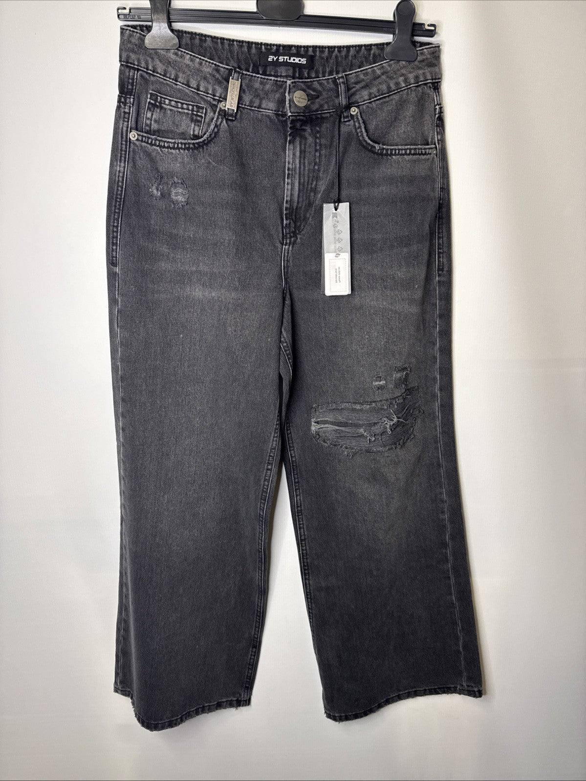 2Y Studios Diala Wide Baggy Jeans Gr. 25 Grau Damen