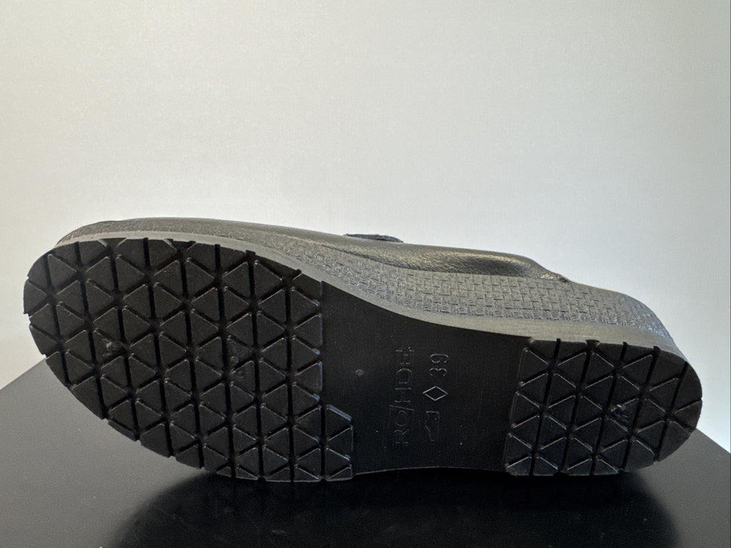 Rohde Herren Pantolette Gr. 39 Schwarz Pantoffel Weite G 1511