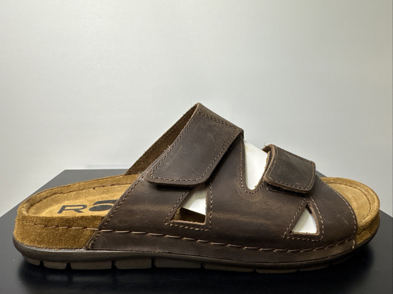 Rohde Herren Pantoletten Gr.40 Hausschuhe Sandale 5914 Mocca