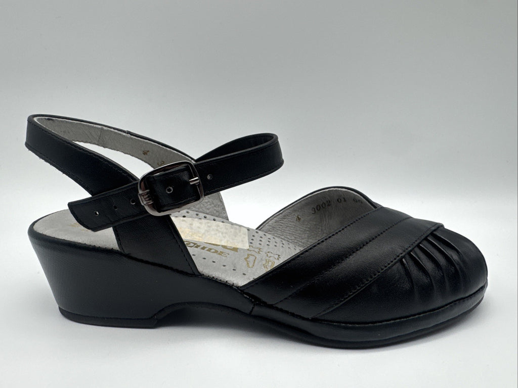 Rohde Sandalette Gr. 4 Damen Schwarz Leder Schuhweite G 1/2