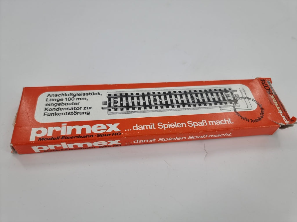 Märklin Primex 5074 H0, Anschlussgleisstück m. Kondensator, Metallgleis, in OVP