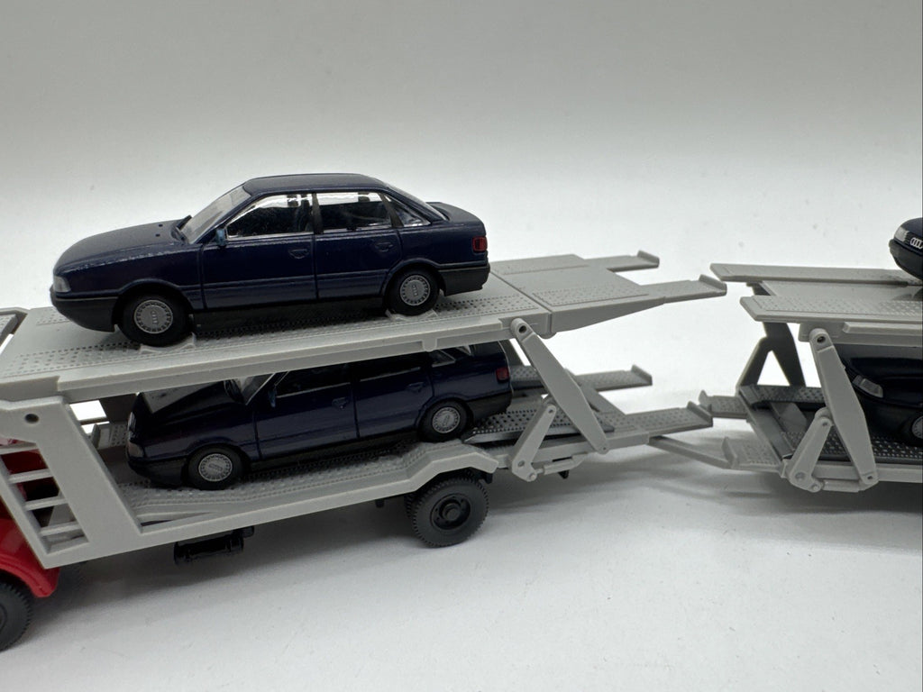 WIKING Modell 58027 Mercedes-Benz 1622 Autotransporter, rot-grau, 1:87