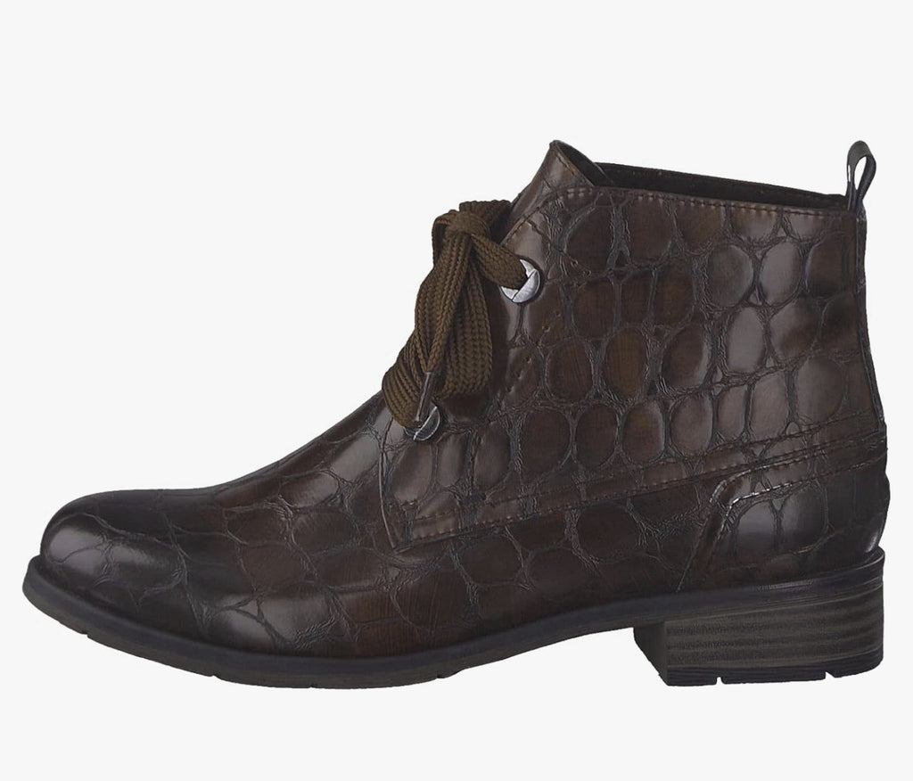 Marco Tozzi Stiefelette Gr. 38 Chelsea Boots Café Krokodil