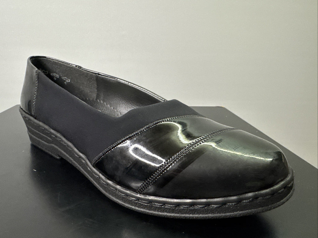 Jana Slipper Gr. 4 Damen Slip On Leder Schwarz