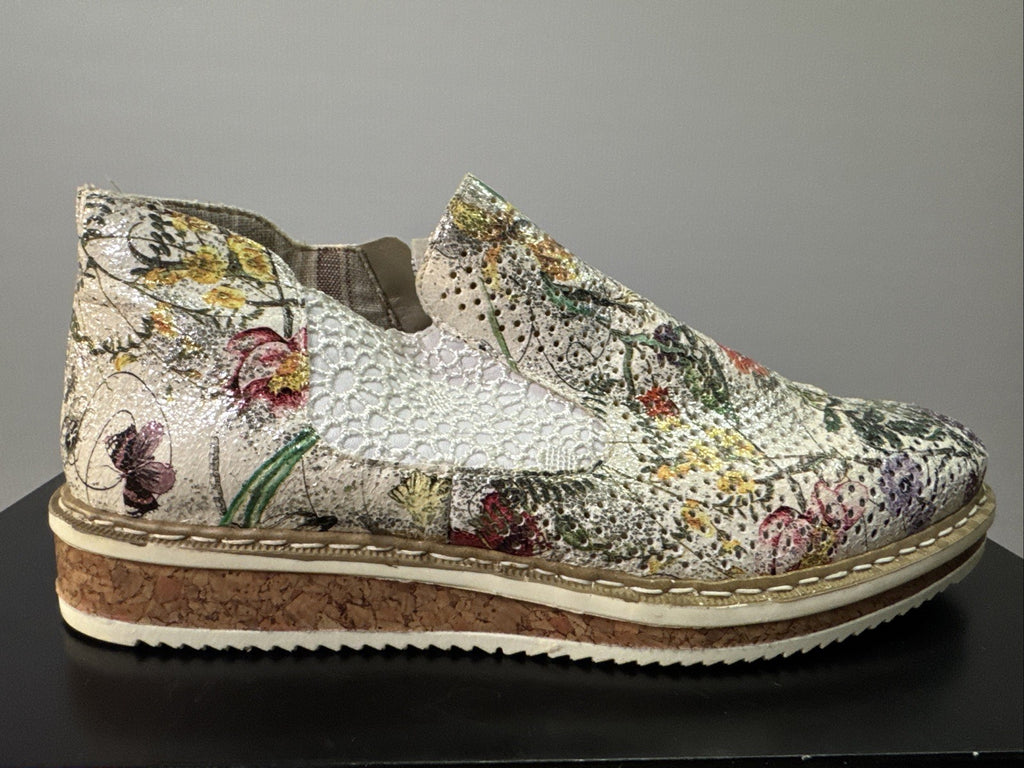 Rieker Halbschuh Gr. 40 Damen Leder Weiß