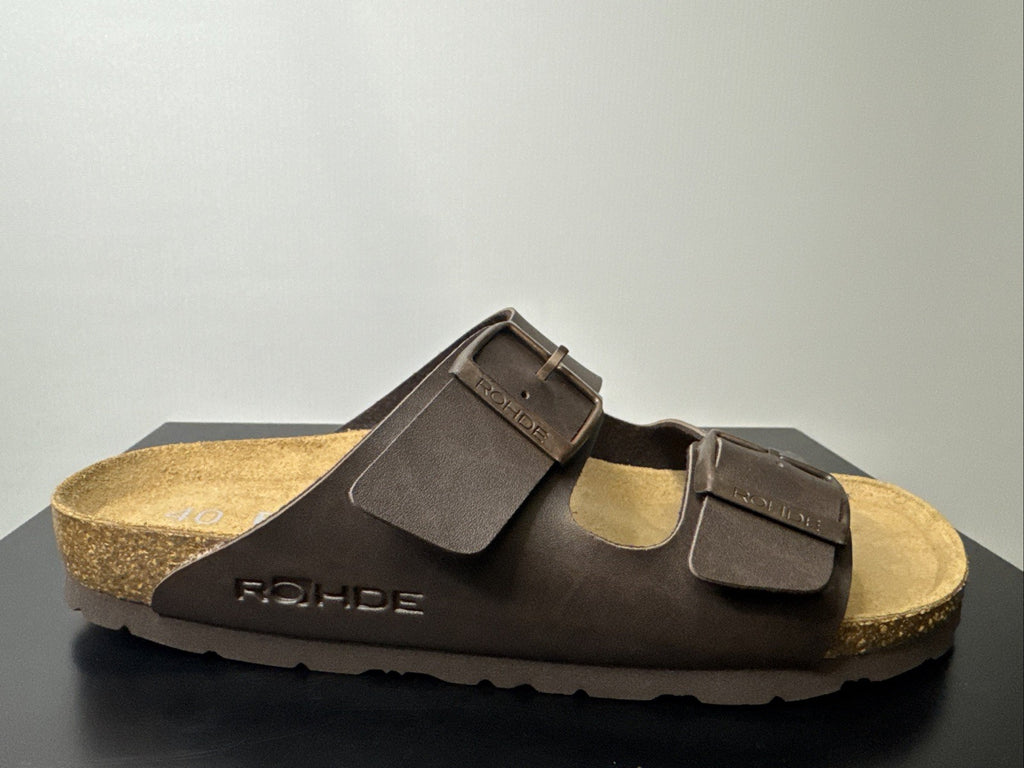 Rohde Herren Pantoletten Gr. 40 Leder Clogs Mocca 5920