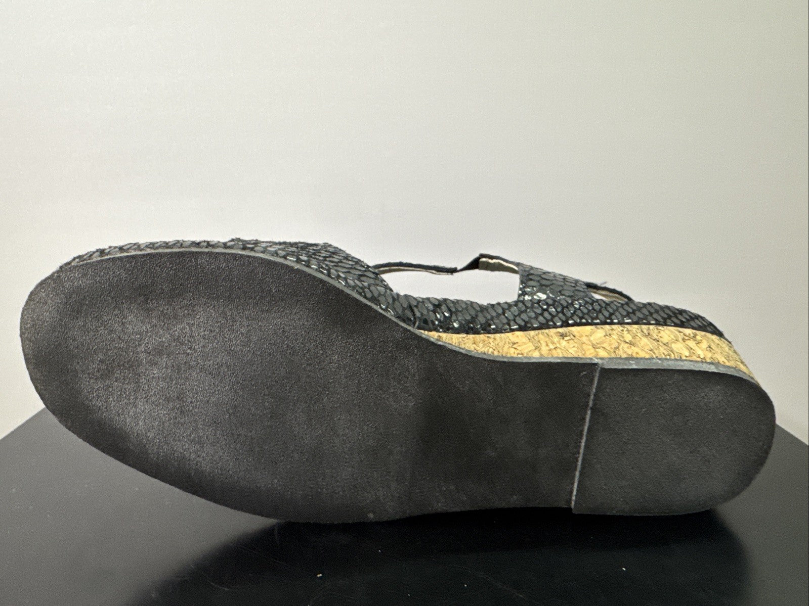 Rieker Sandale Gr. 37 Leder Slip On Schwarz