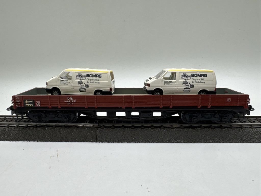 Märklin H0 Niederbordwagen 4achsig DB 496391 Mit Ladung #482