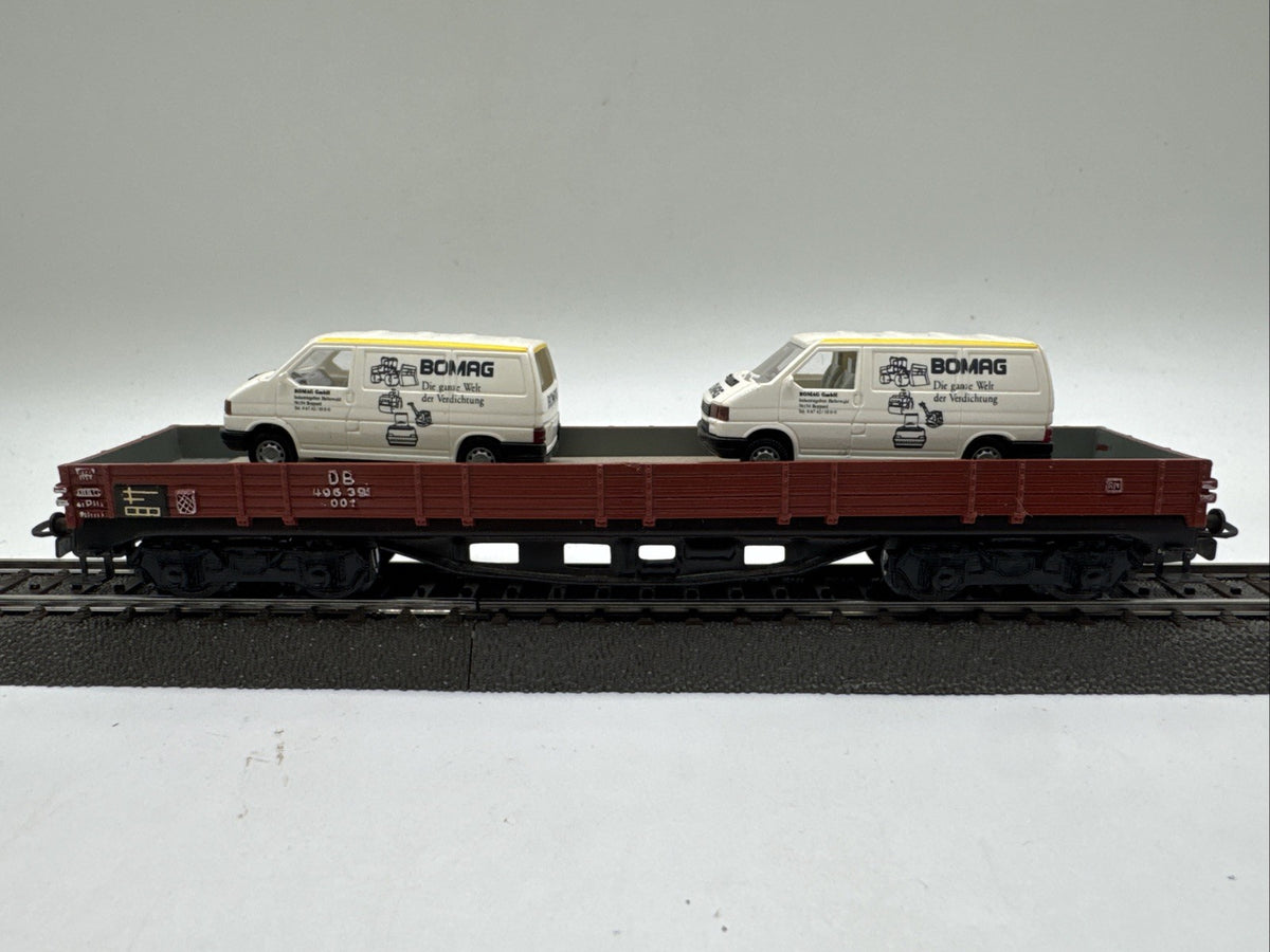 Märklin H0 Niederbordwagen 4achsig DB 496391 Mit Ladung #482