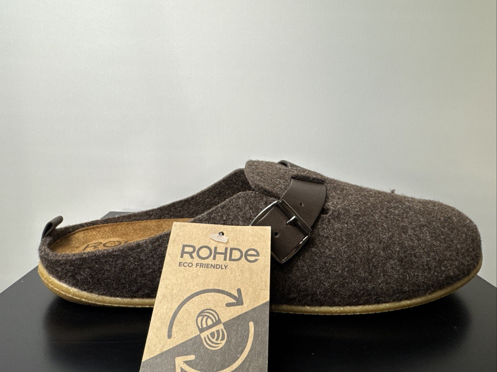 Rohde Herren Filz Pantolette Gr. 44 Mocca Pantoffel 6922