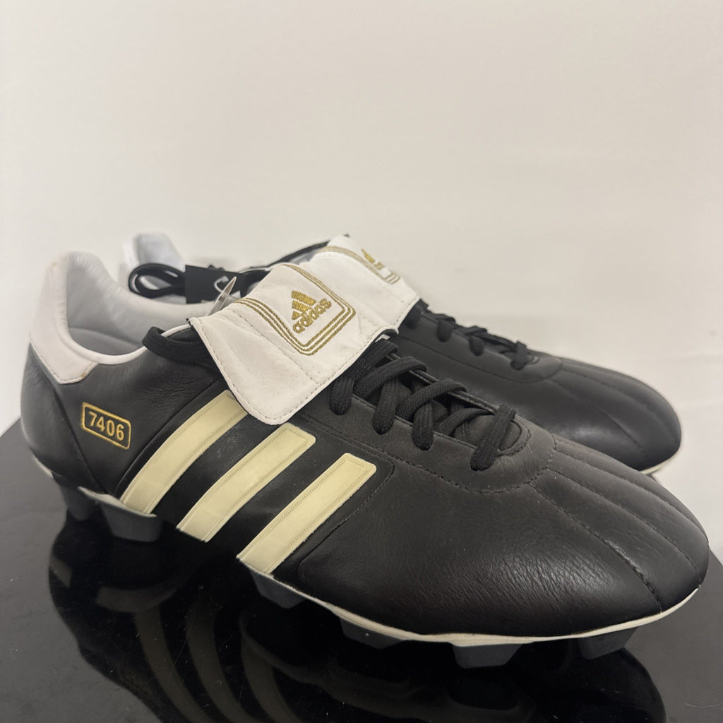 Vintage Adidas Predator 7406 FG 2005 Eur 44 2/3 UK 10 Schwarz