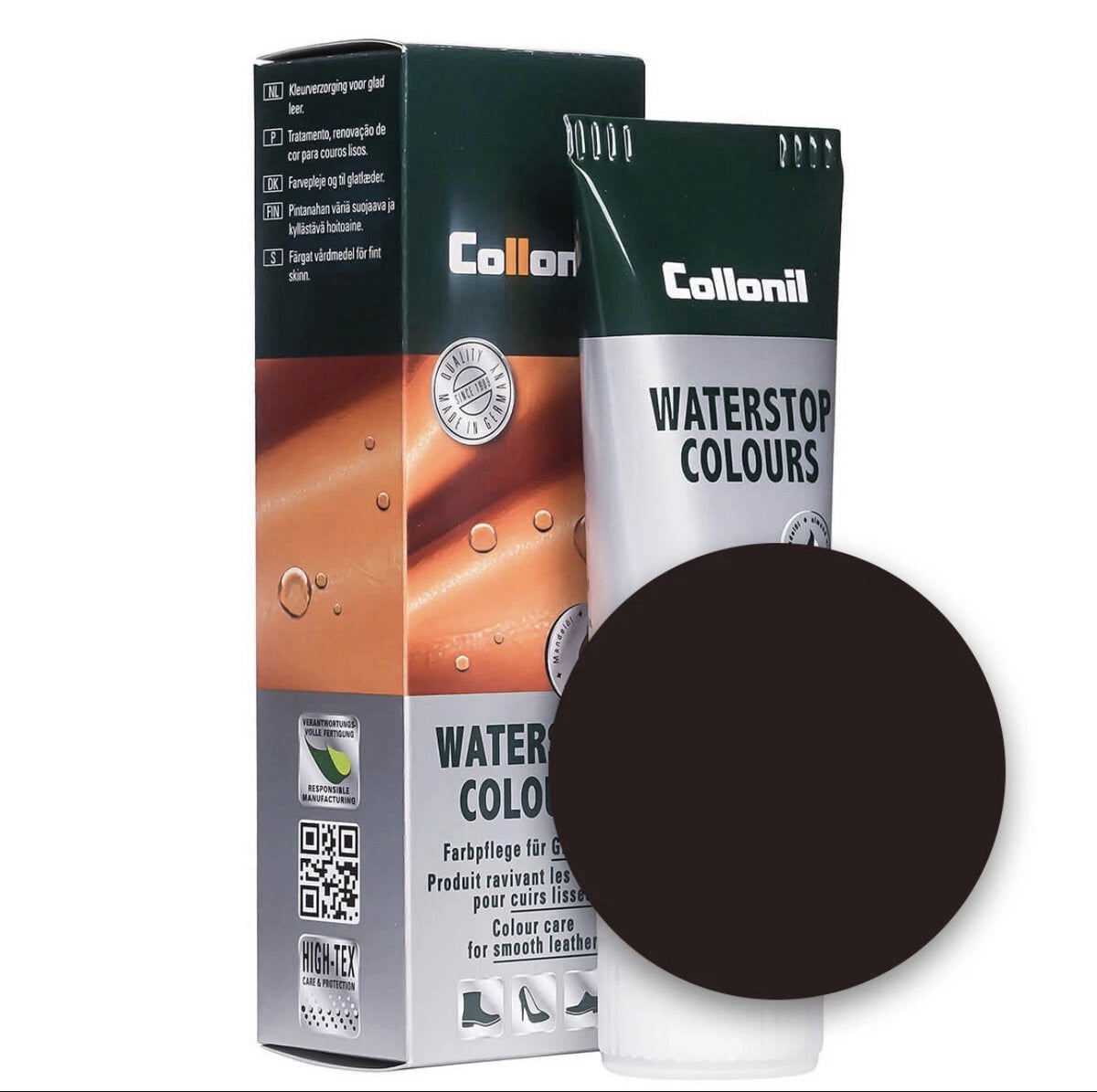 Schuhcreme Collonil WATERSTOP COLOURS Dunkelbraun Tube Ledercreme Pflegecreme