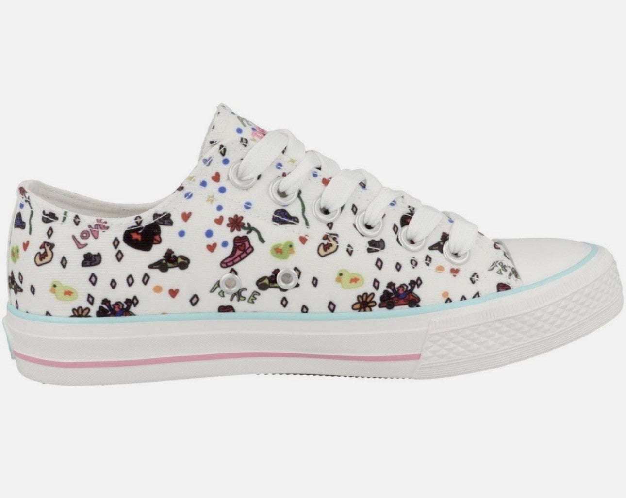 Dockers by Gerli Kinder Gr. 37 Slip-On Sneaker Blumen Halbschuh Freizeitschuh