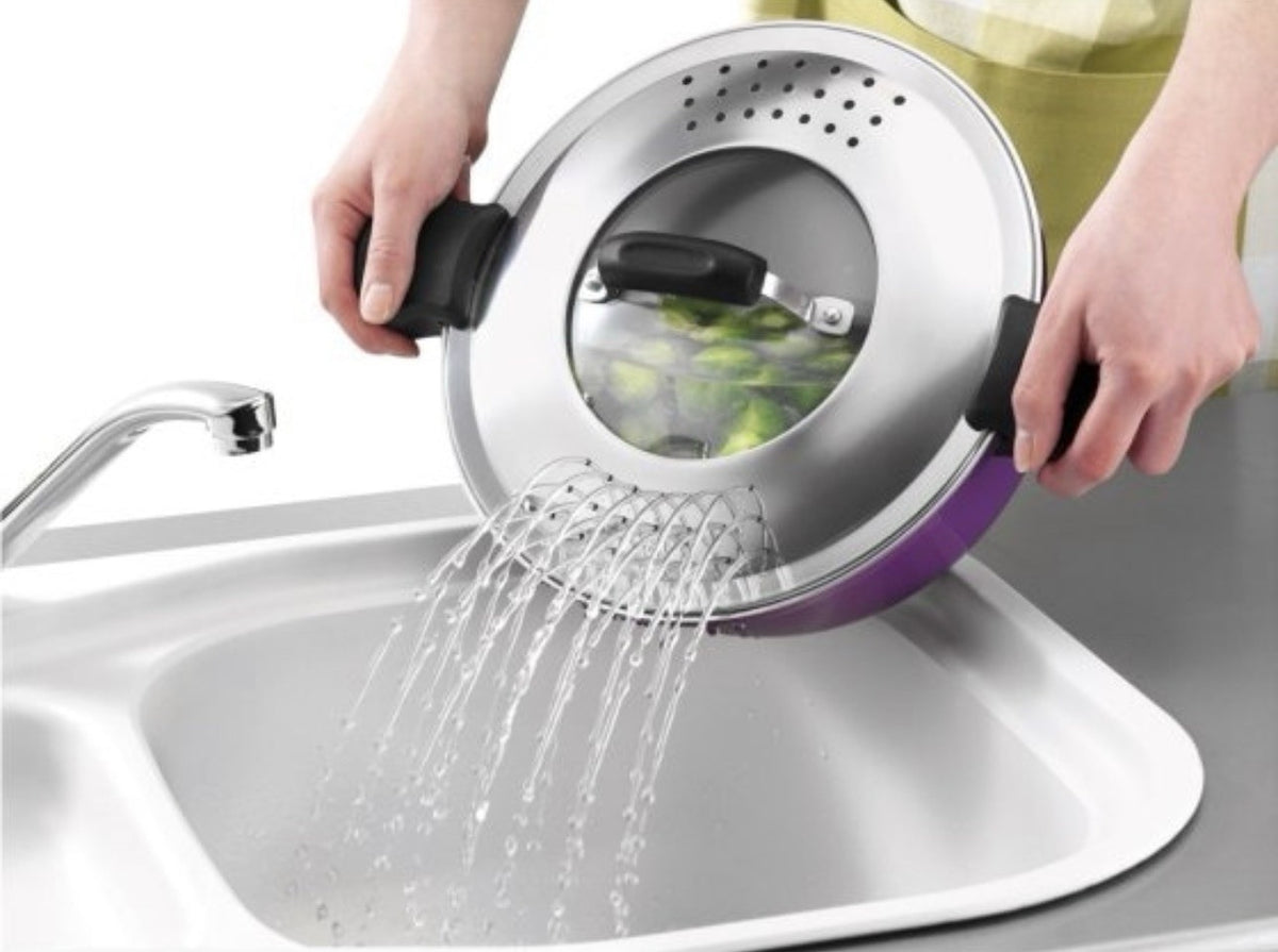 Beem Niederdruck Kochtopfset 4Tlg Abschüttdeckel 4L/6L 