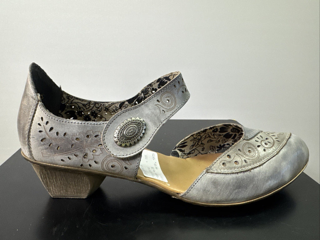Rieker Sandalette Gr. 43 Leder Grau