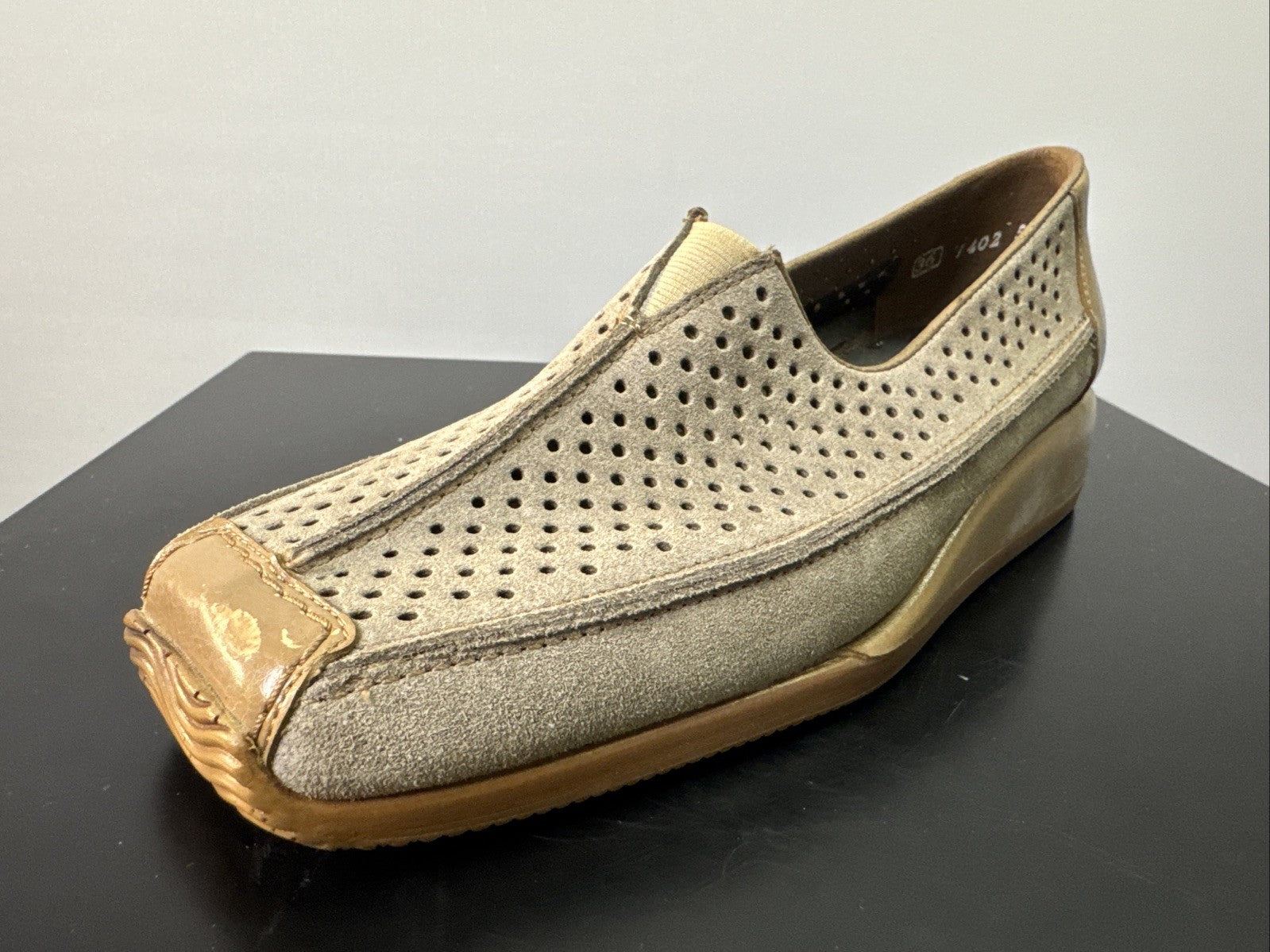 Rieker Halbschuh Gr. 36 Damen Leder Braun Slip On