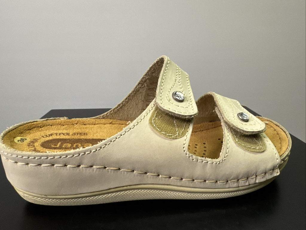 Jana Slipper Gr. 36 Damen Slip On Leder Weiß