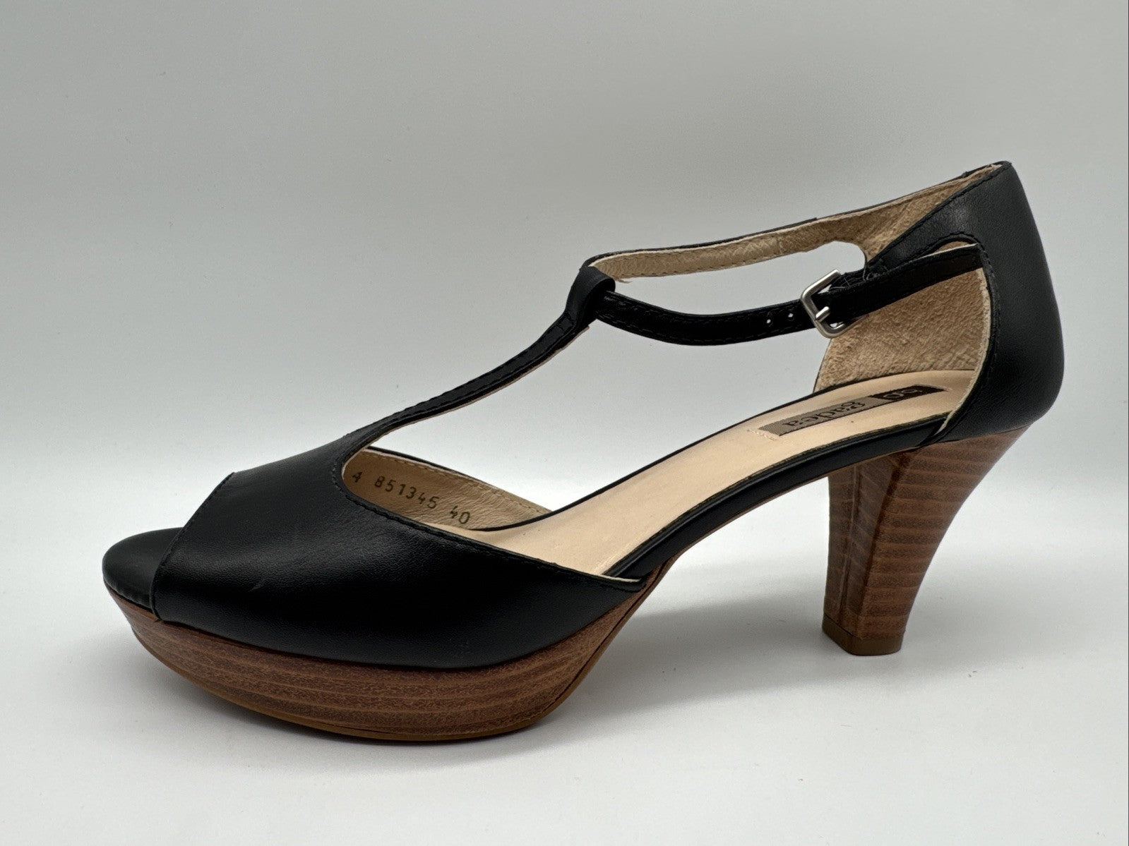 Gadea Sandalette Gr. 40 Damen Schwarz Absatzschuh Leder 