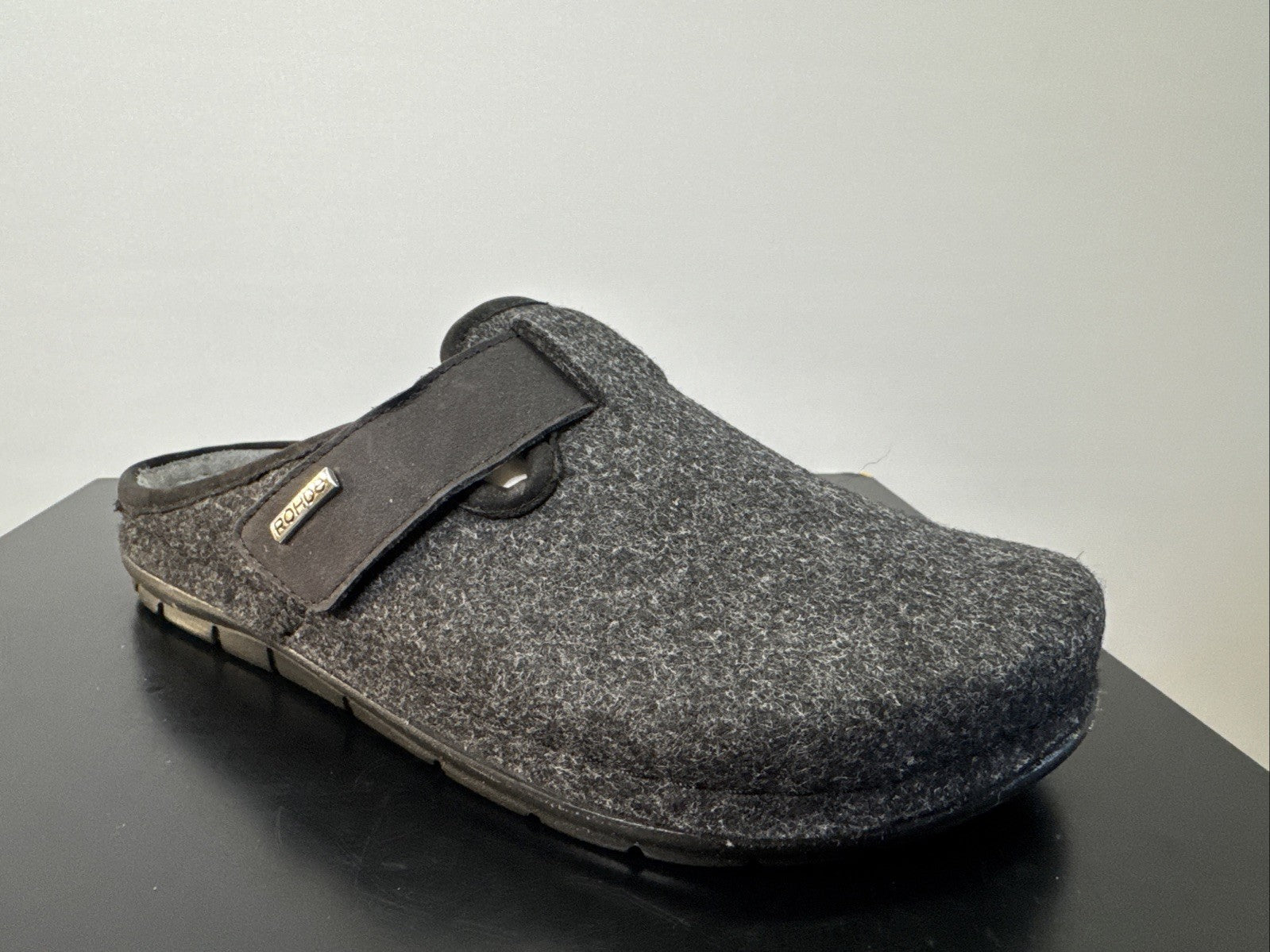 Rohde Herren Filz Pantolette Gr. 41 Schwarz Pantoffel Weite G 6741