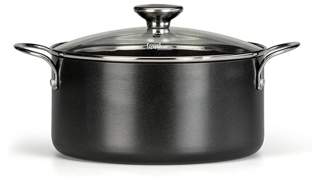 BioCook Kochtopf, Kasserolle 24cm, 5l mit Glasdeckel | Bio-Beschichtung