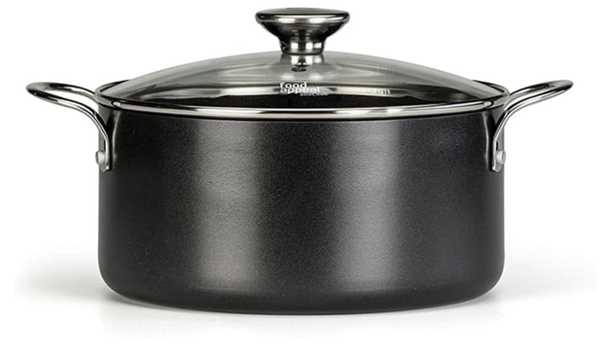 BioCook Kochtopf, Kasserolle 24cm, 5l mit Glasdeckel | Bio-Beschichtung