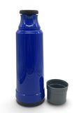Isolierflasche 1L Thermosflasche Blau mit Trinkbecher für Kaffee Tee