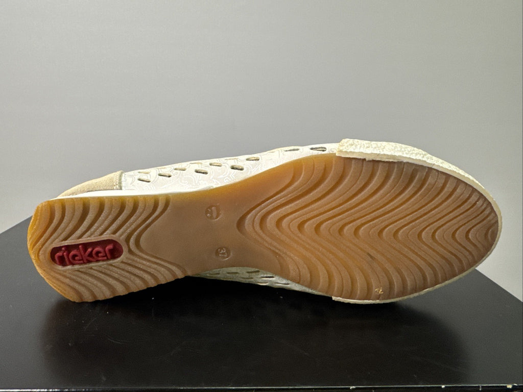 Rieker Halbschuh Gr. 37 Damen Leder Weiß