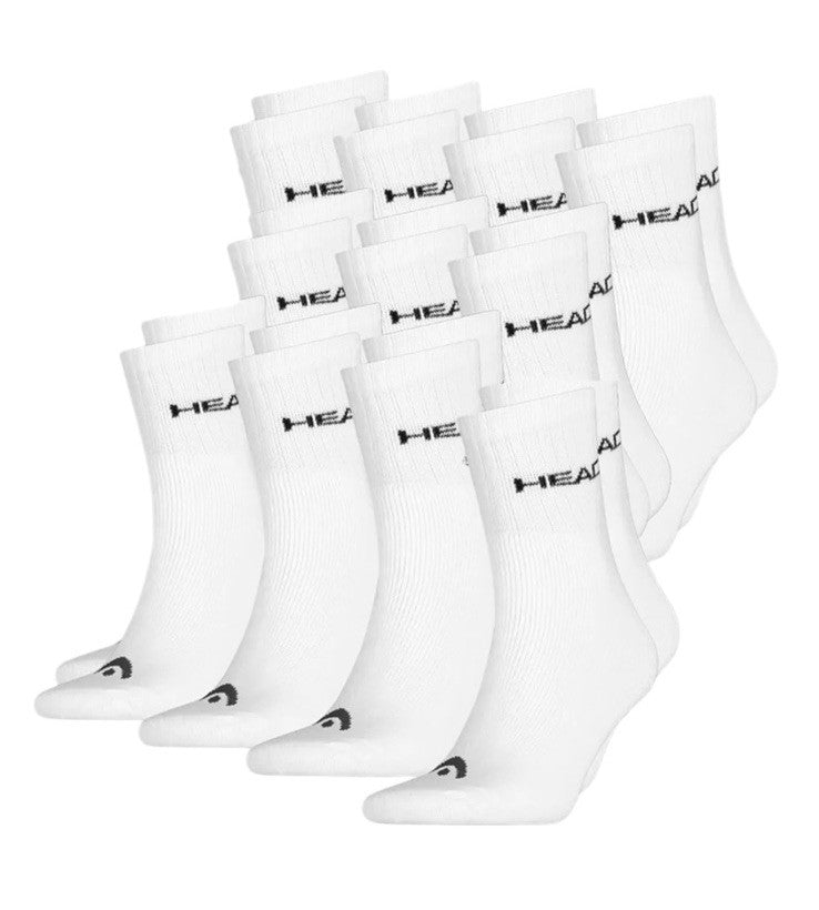 12 Paar Head Socken Gr.39-42 Weiß Sportsocken Tennis Strümpfe Herren Unisex