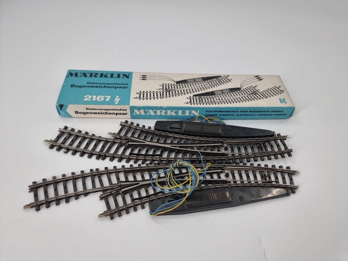 Märklin H0 2167 Elektromagnetisches Bogenweichenpaar -geprüft In OVP-