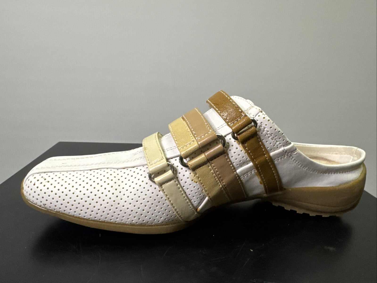 Jana Slipper Gr. 4,5 Damen Slip On Leder Weiß