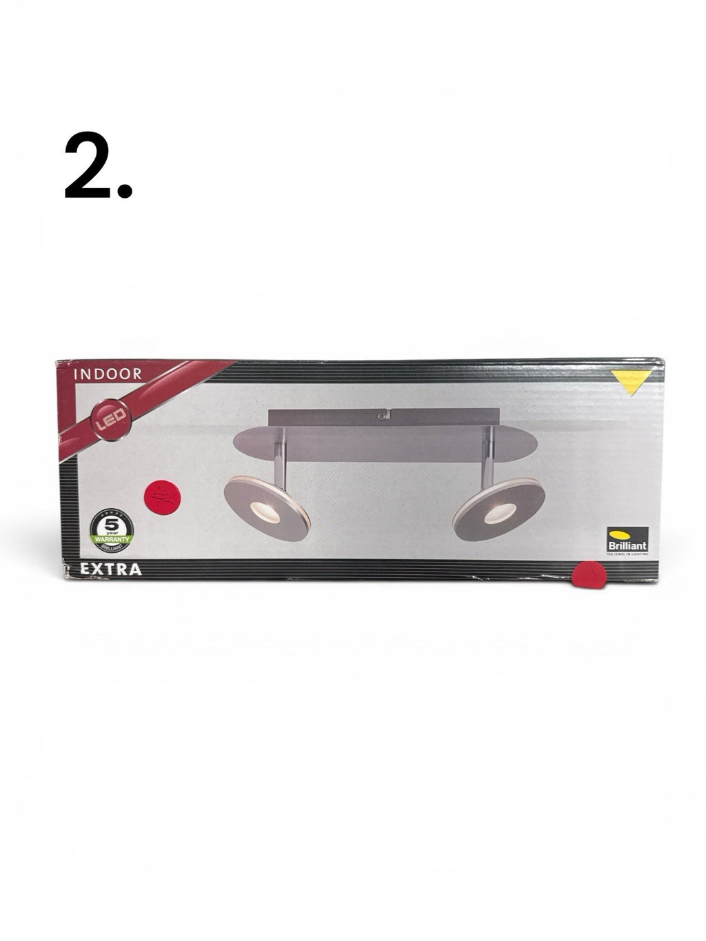 Brilliant Deckenleuchte 2 Strahler LED Verstellbar Edelstahl