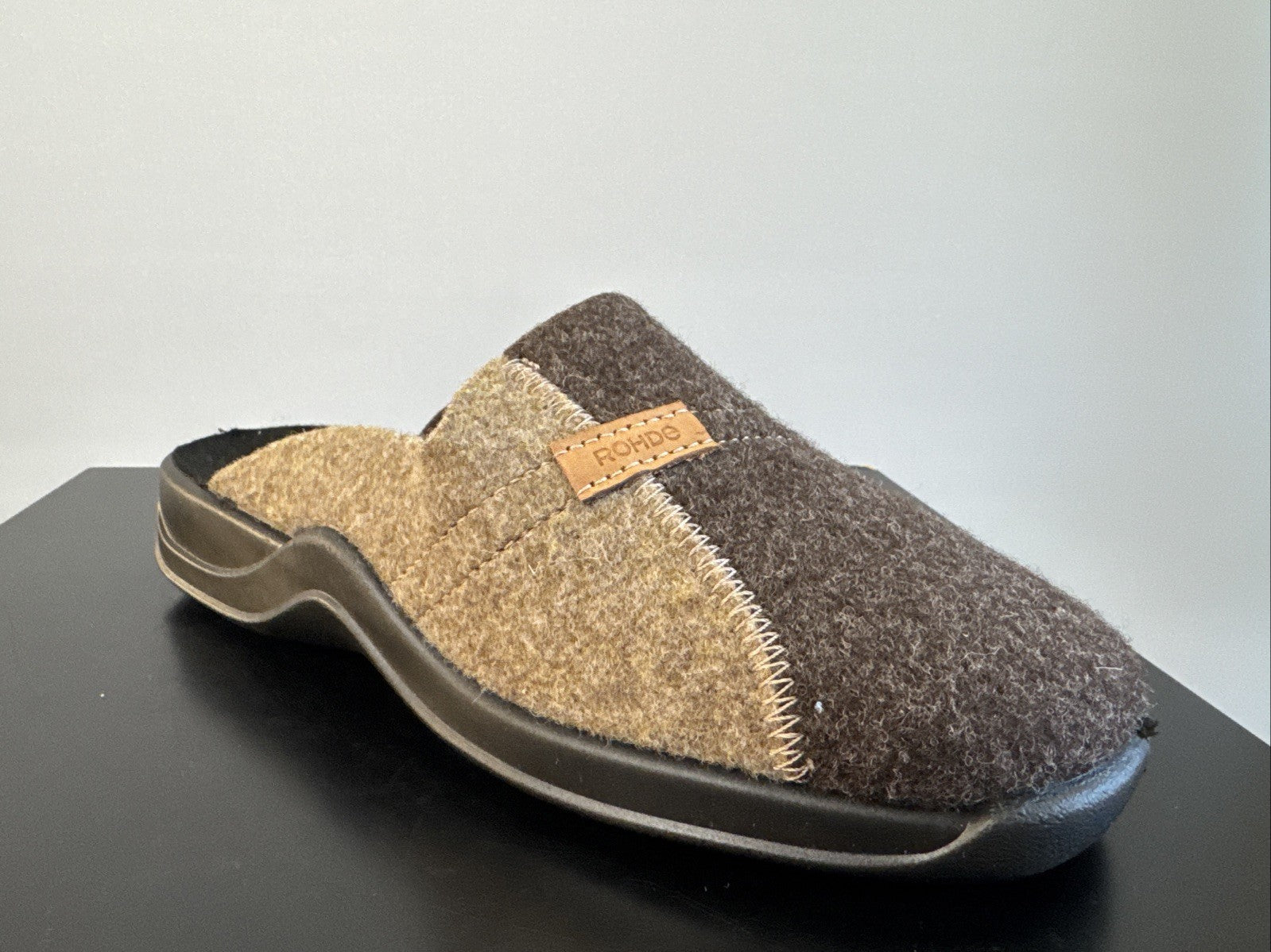 Rohde Herren Filz Pantolette Gr. 42 Mocca Pantoffel Weite G 2731