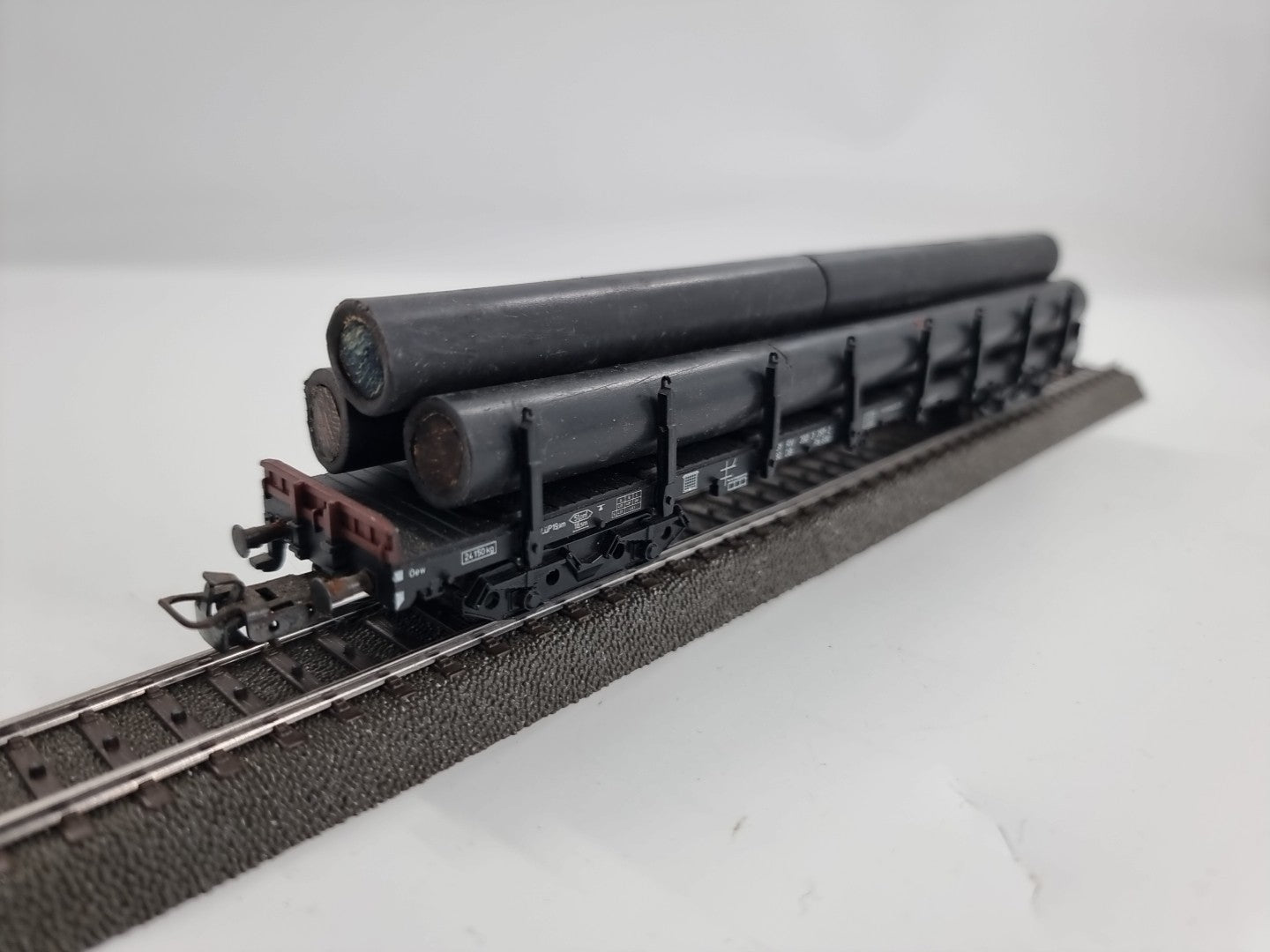 Märklin H0 4663 Rungenwagen Mit Ladung (Selbstbau Holz/Kunstoff)