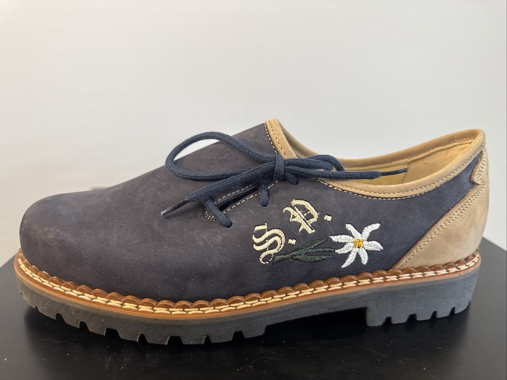 Schapuro Halbschuh Damen Gr. 4,5 Leder Blau