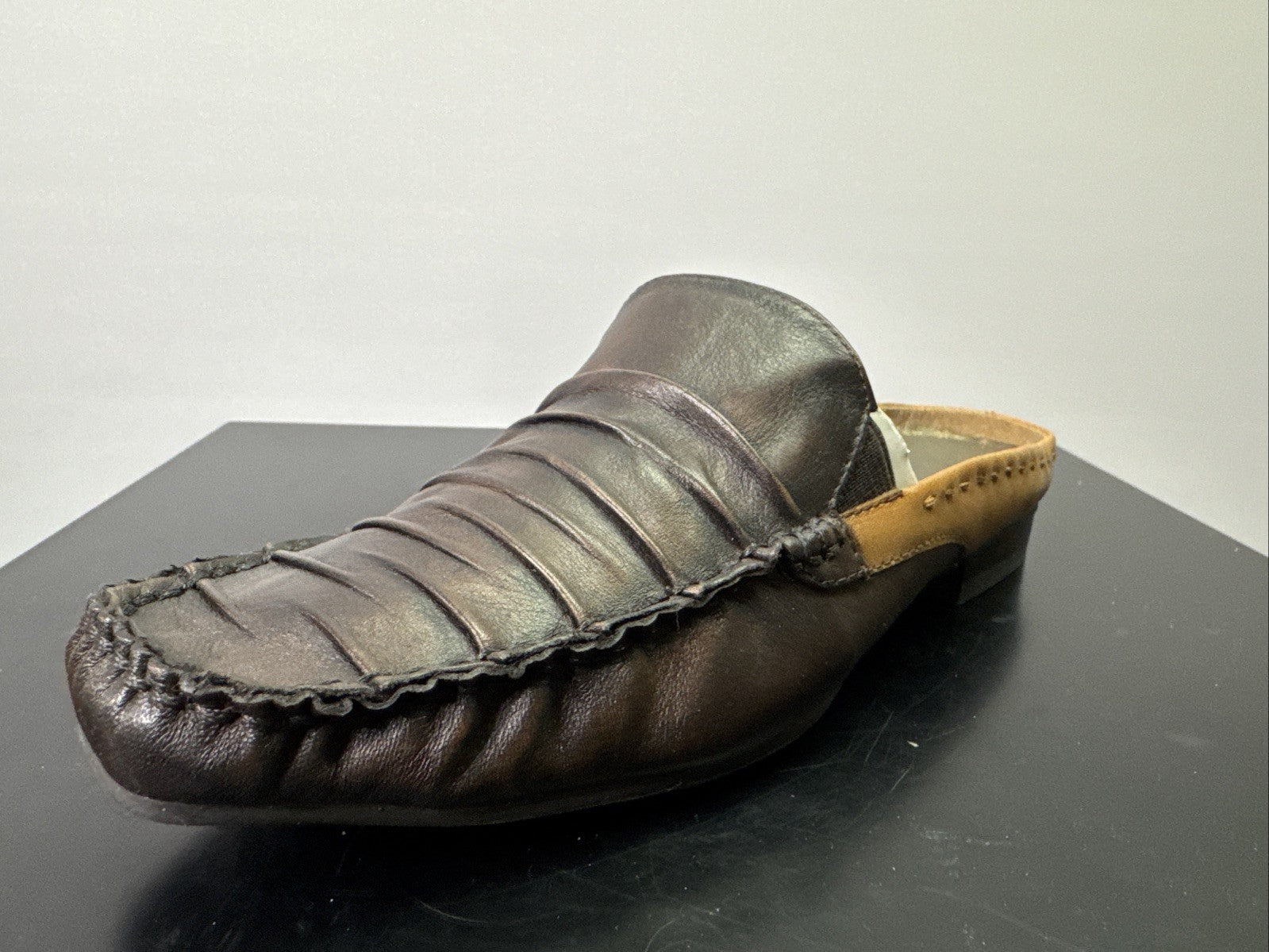 Jana Slipper Gr. 4 Damen Slip On Leder Braun  