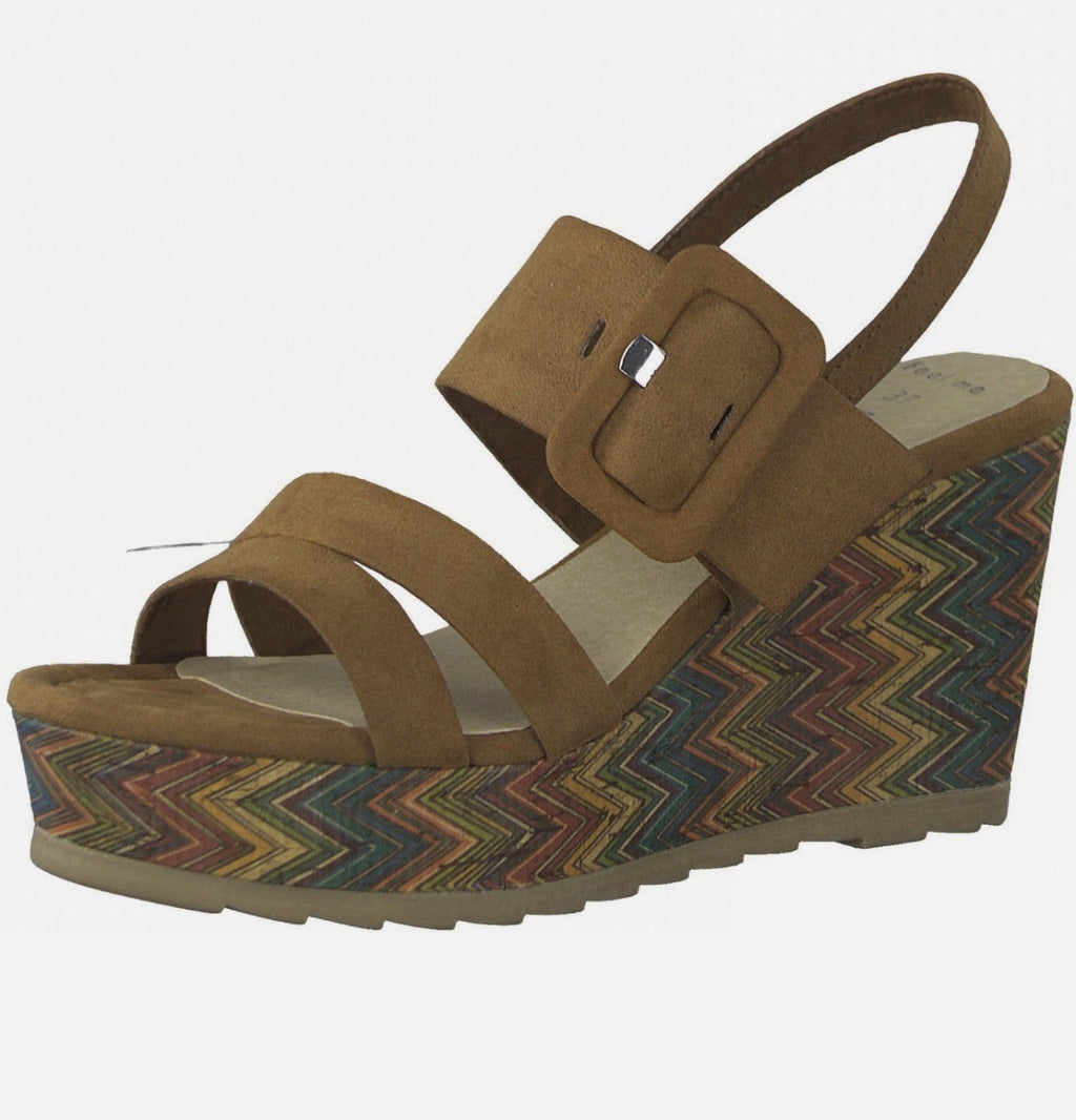 MARCO TOZZI Damen Pantolette Slipper Sandale Sandalette Keilsandale Flower Power