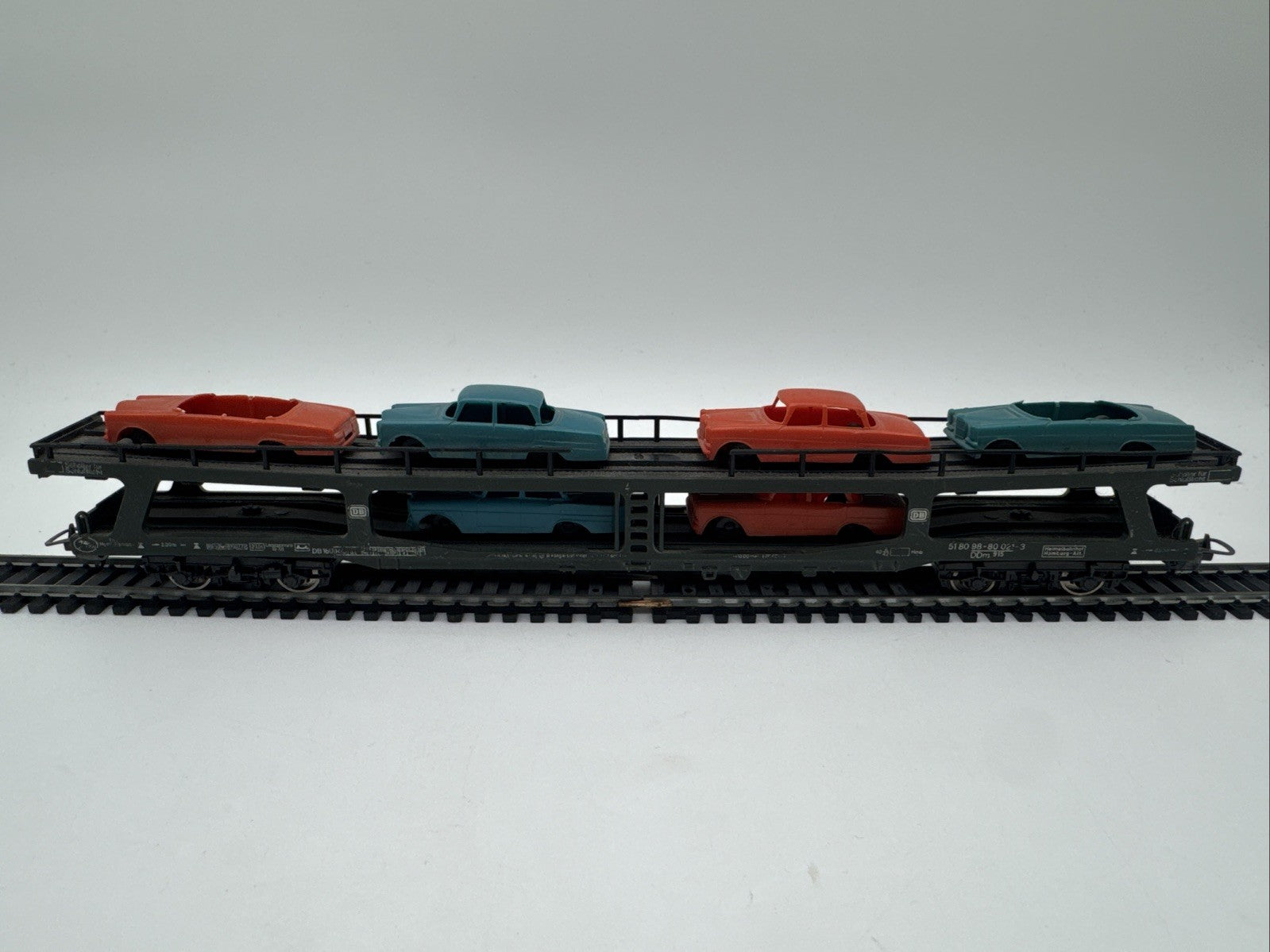Lima H0 309054 Güterwagen Autotransportwagen teilbeladen grün 80 021-3 DDM915 DB