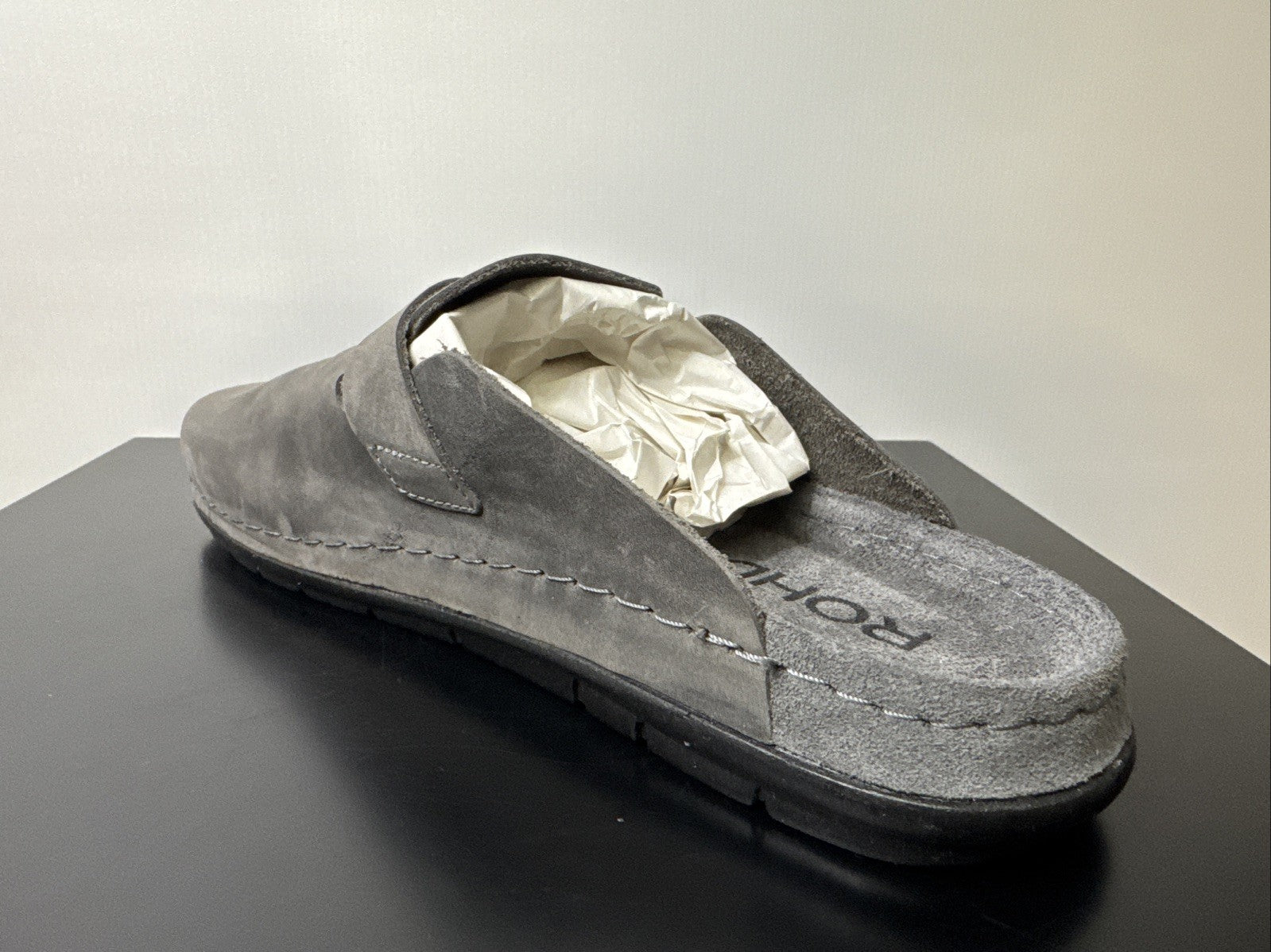 Rohde Herren Pantolette Gr. 39 Anthrazit Pantoffel  Schuhweite G 6743