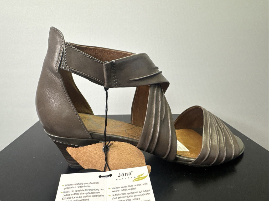 Jana Sandalette  Gr. 6,5 Leder Braun Damen Absatzschuh