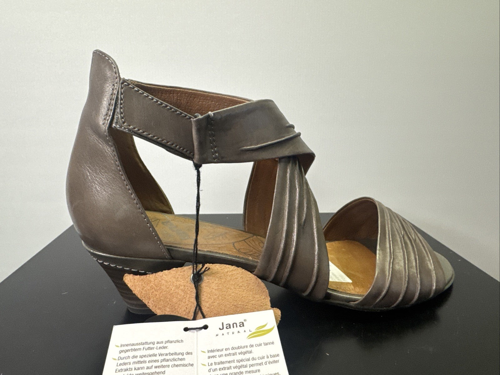 Jana Sandalette  Gr. 6,5 Leder Braun Damen Absatzschuh