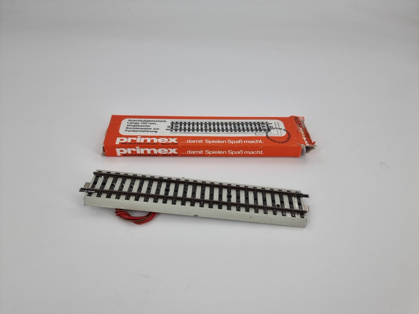 Märklin Primex 5074 H0, Anschlussgleisstück m. Kondensator, Metallgleis, in OVP