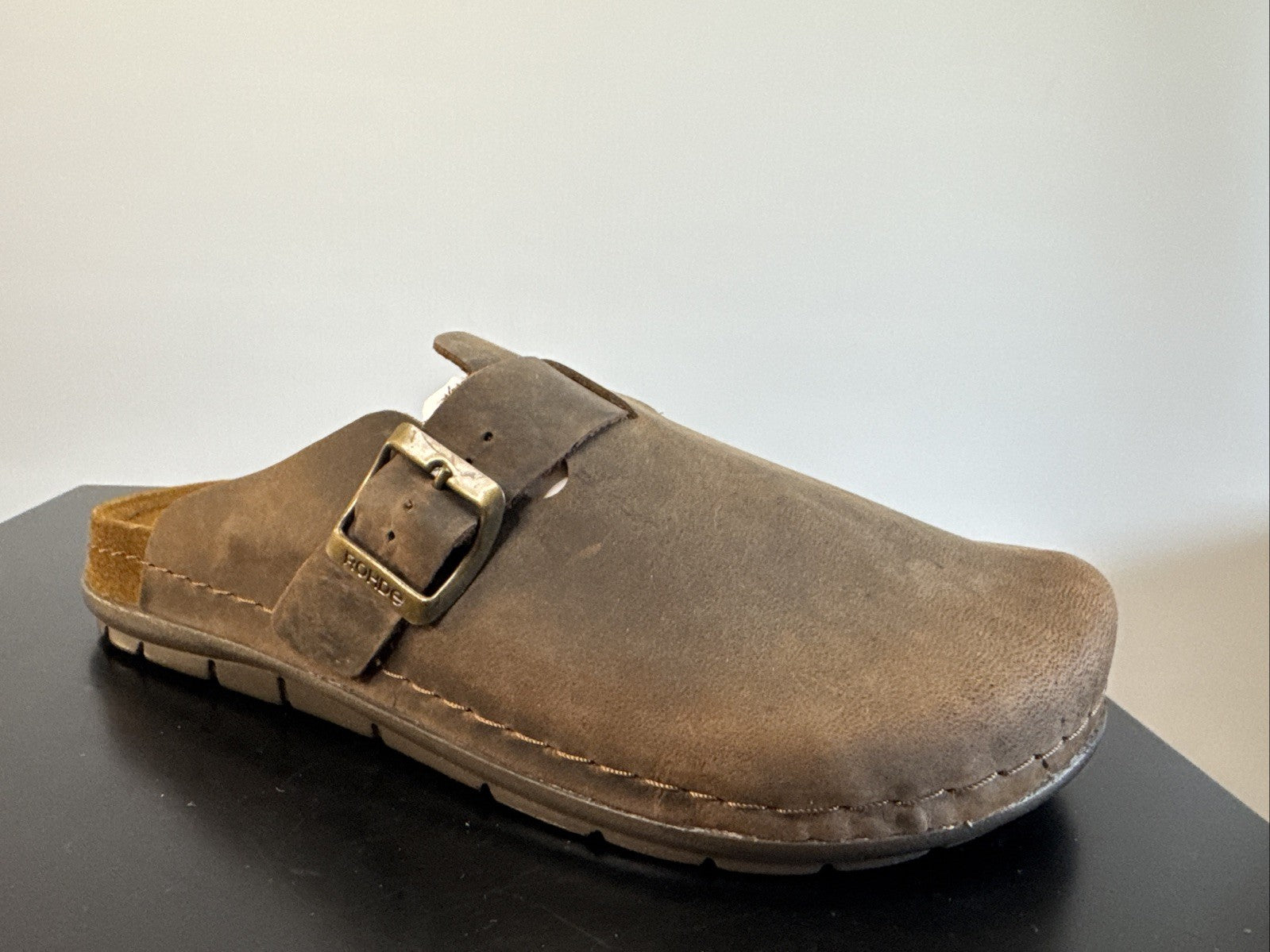 Rohde Herren Pantolette Gr. 41 Mocca Nebuk Pantoffel  Schuhweite G 6743