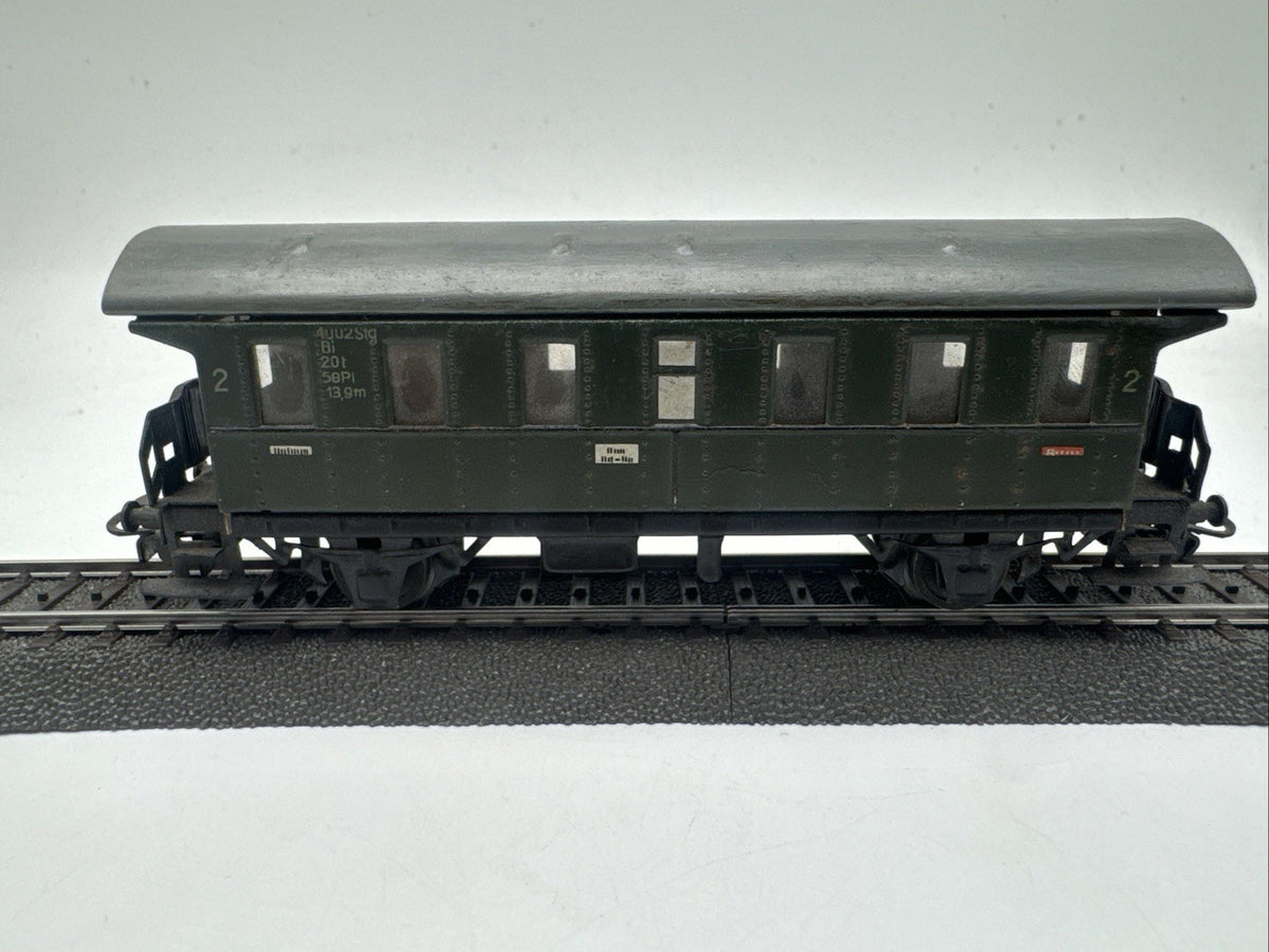 Märklin H0 4002 Personenwagen Donnerbüchse 2. Klasse Bi grün / Blech #250